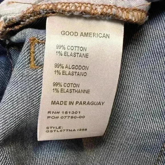 GOOD American Good Straight Legs  Raw Hem High Waist Jeans Size 4/27 - Picture 10 of 10